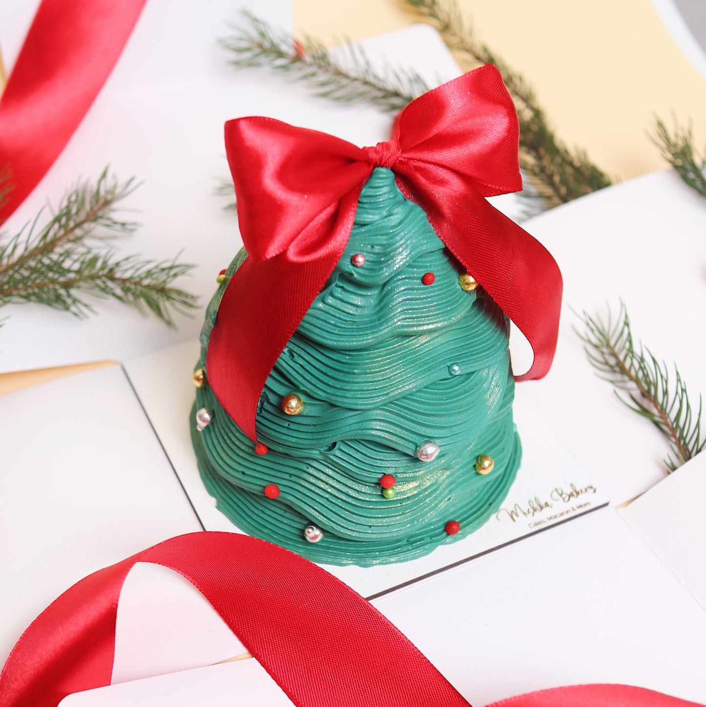 Коледна бенто торта "Елха"